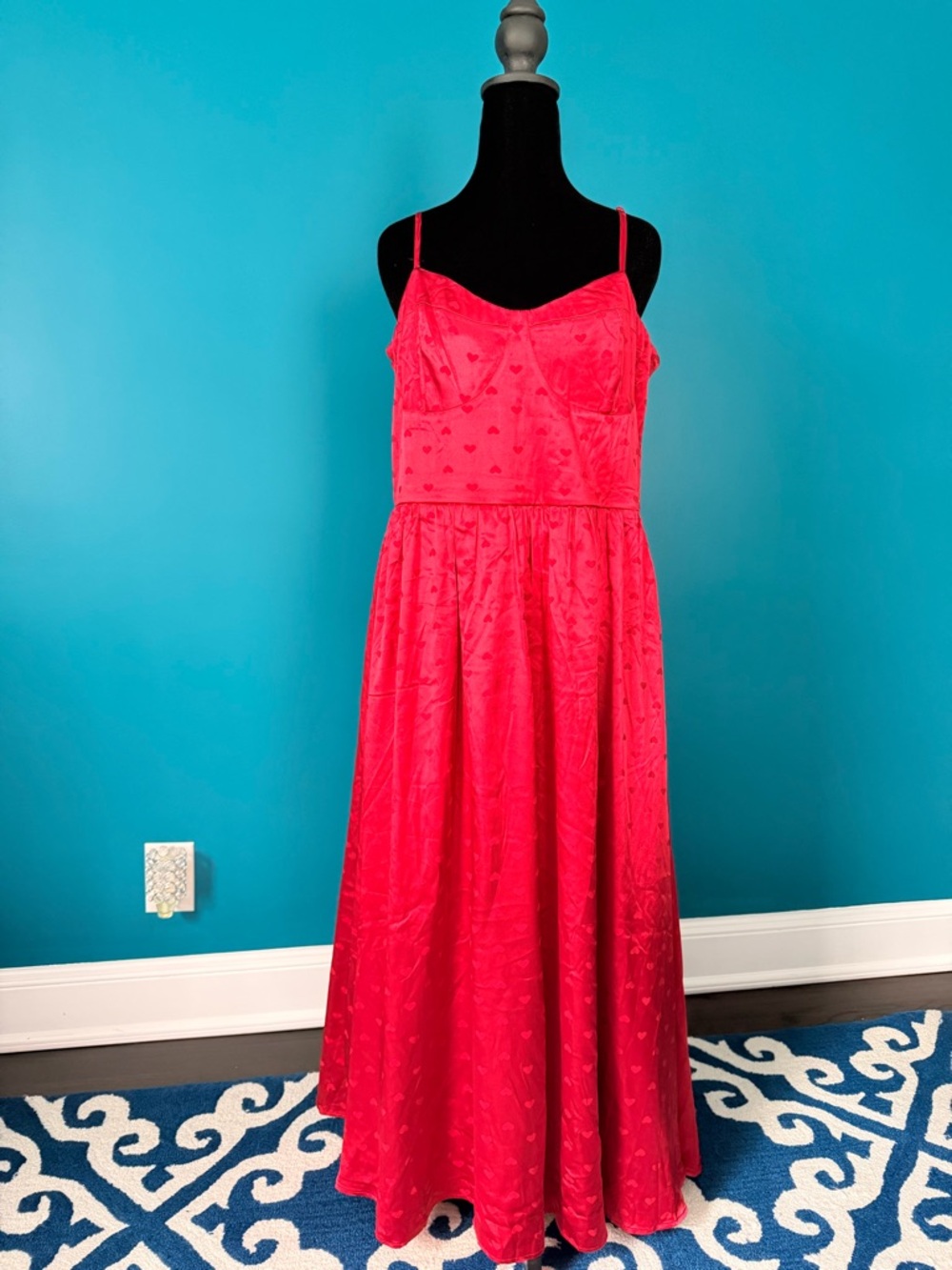 Francesca's mi ami Red Ruched Bodice Maxi Dress